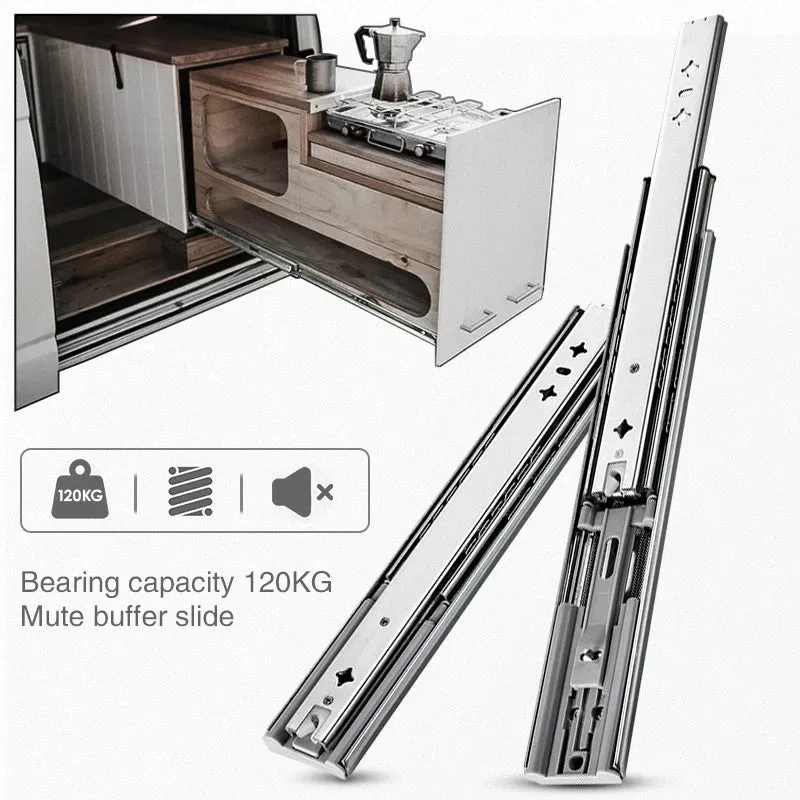 AOLISHENG 265lbs Heavy Duty Drawer Slides Soft Close Side Mount Slide Rails 1 Pair - K2053