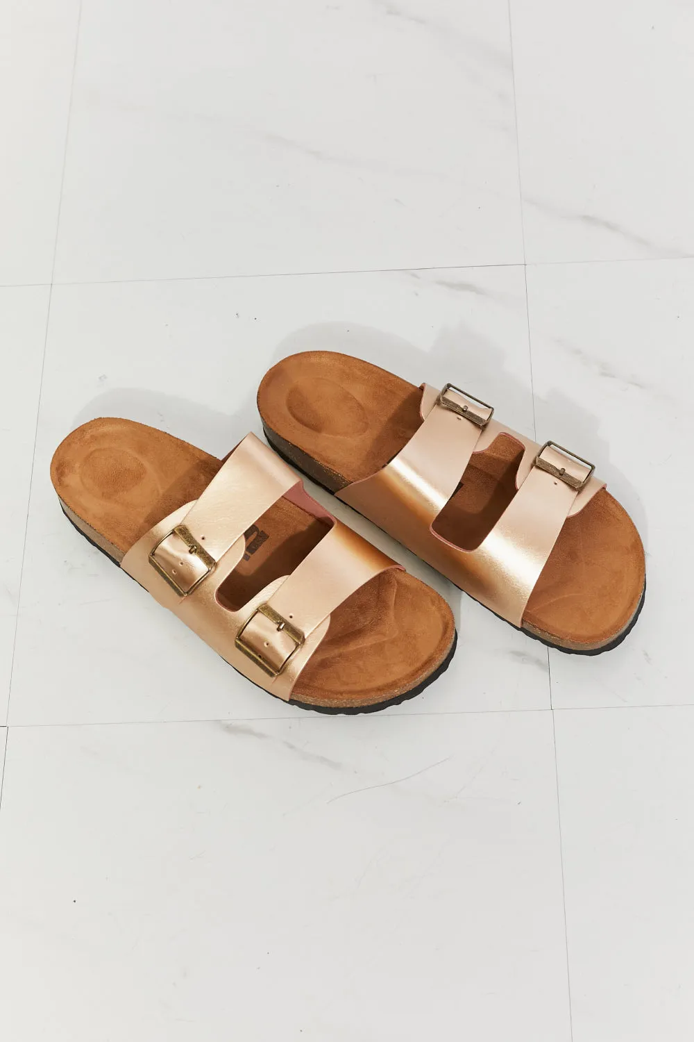 Best Double-Banded Slide Sandal in Gold