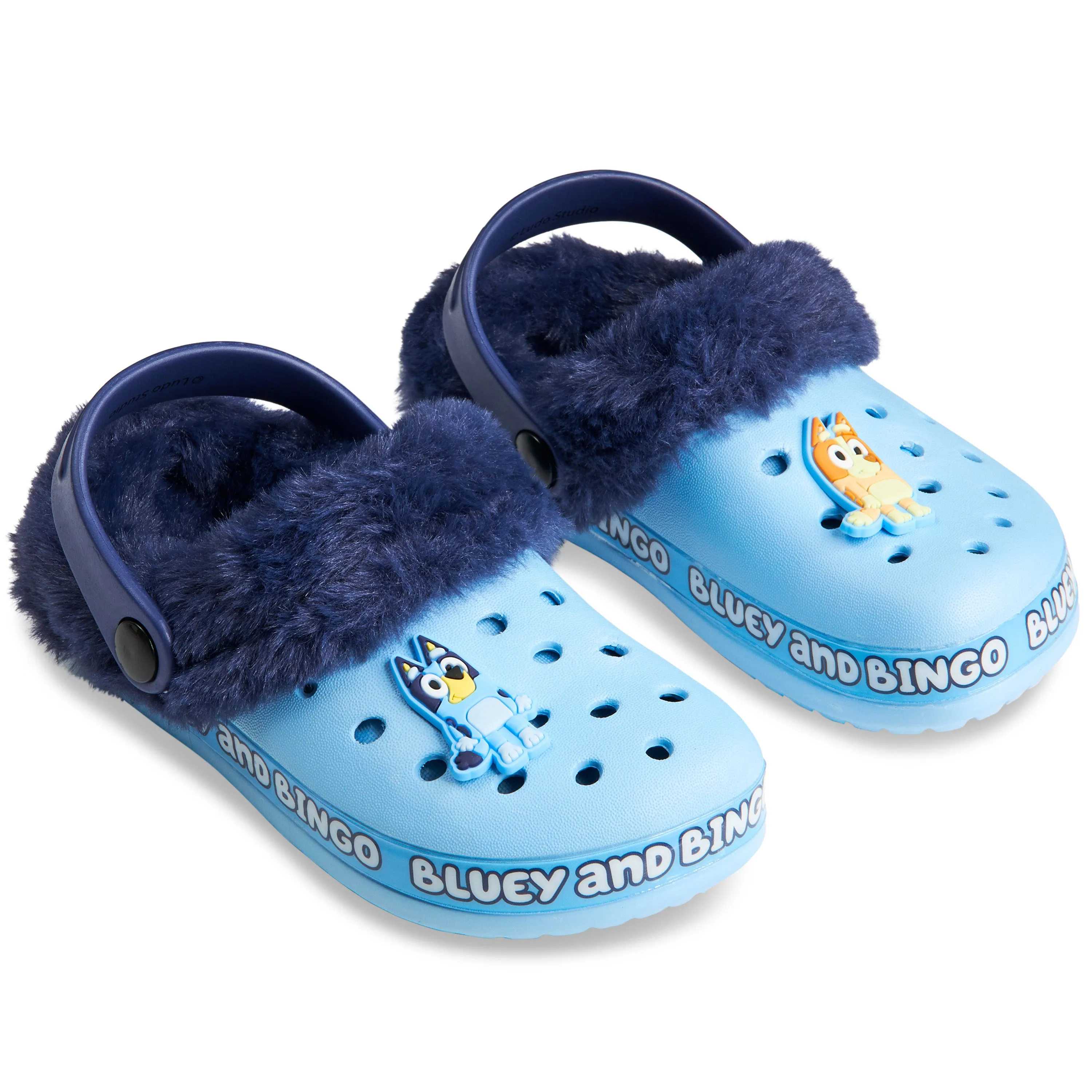 Bluey Kids Clogs with Removable Fur Lining & Charms Garden Shoes