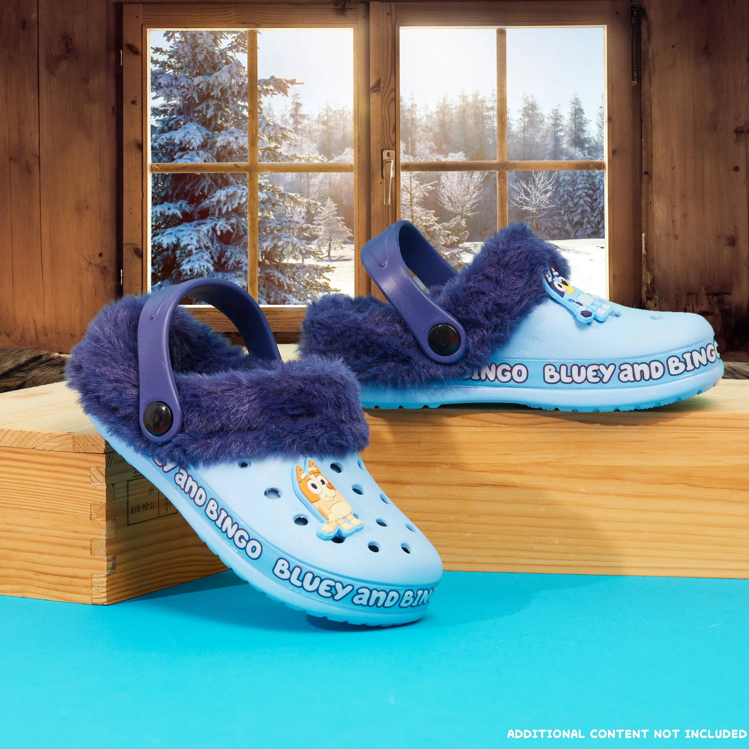 Bluey Kids Clogs with Removable Fur Lining & Charms Garden Shoes