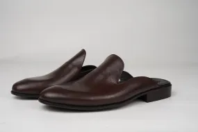 Brown Whole Cut loafer Backless Slip On Mule Custom Made-To-Order Shoes  Premium Quality Handmade Patent leather