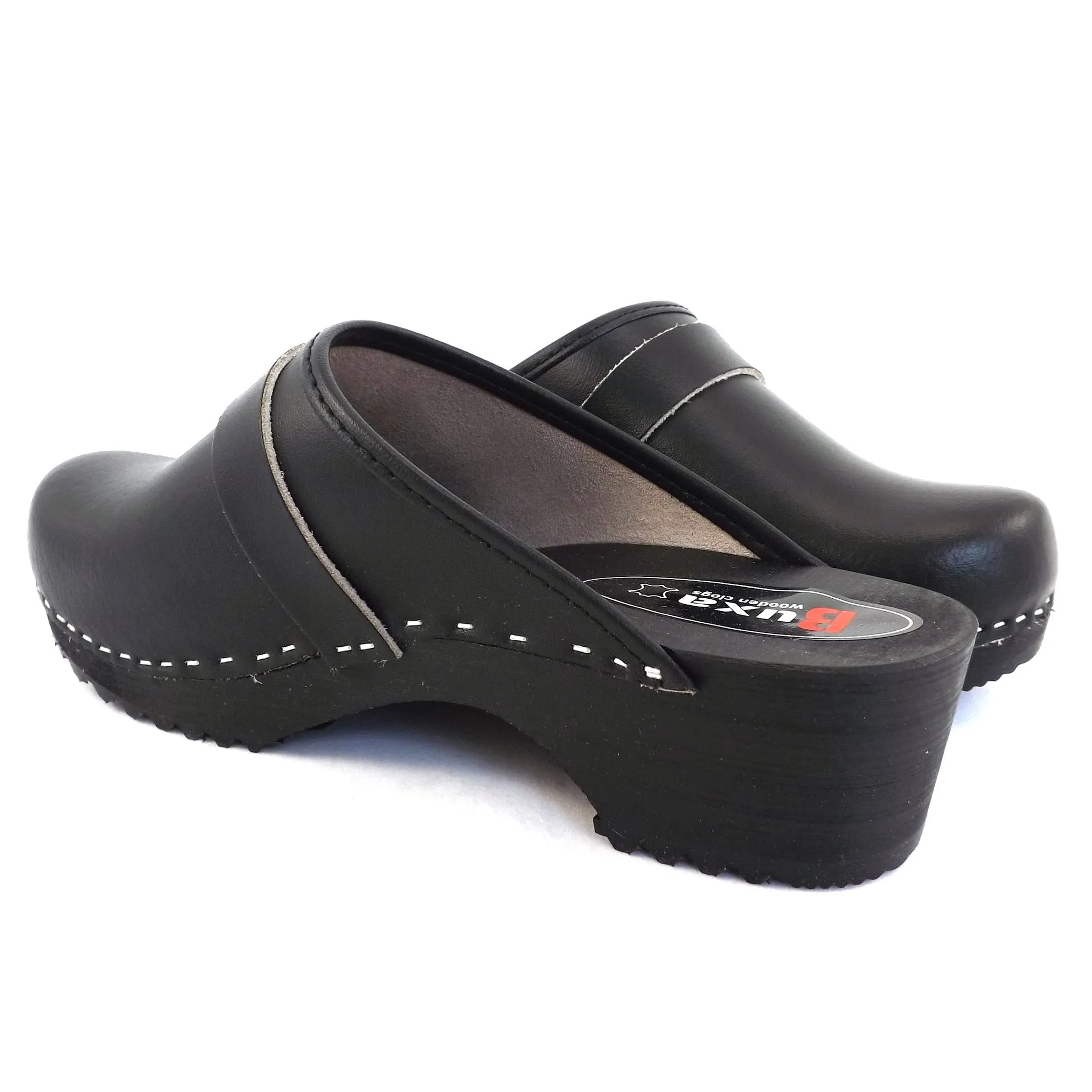 Buxa Traditional Wooden Clog - Black