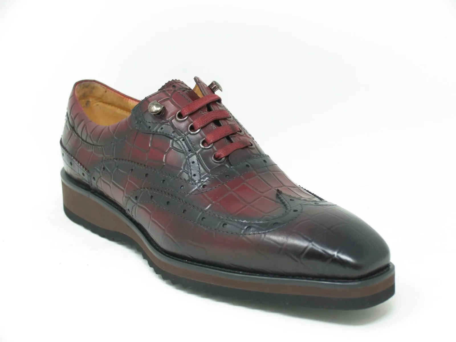 Calfskin Lace-Up Oxford Burgundy