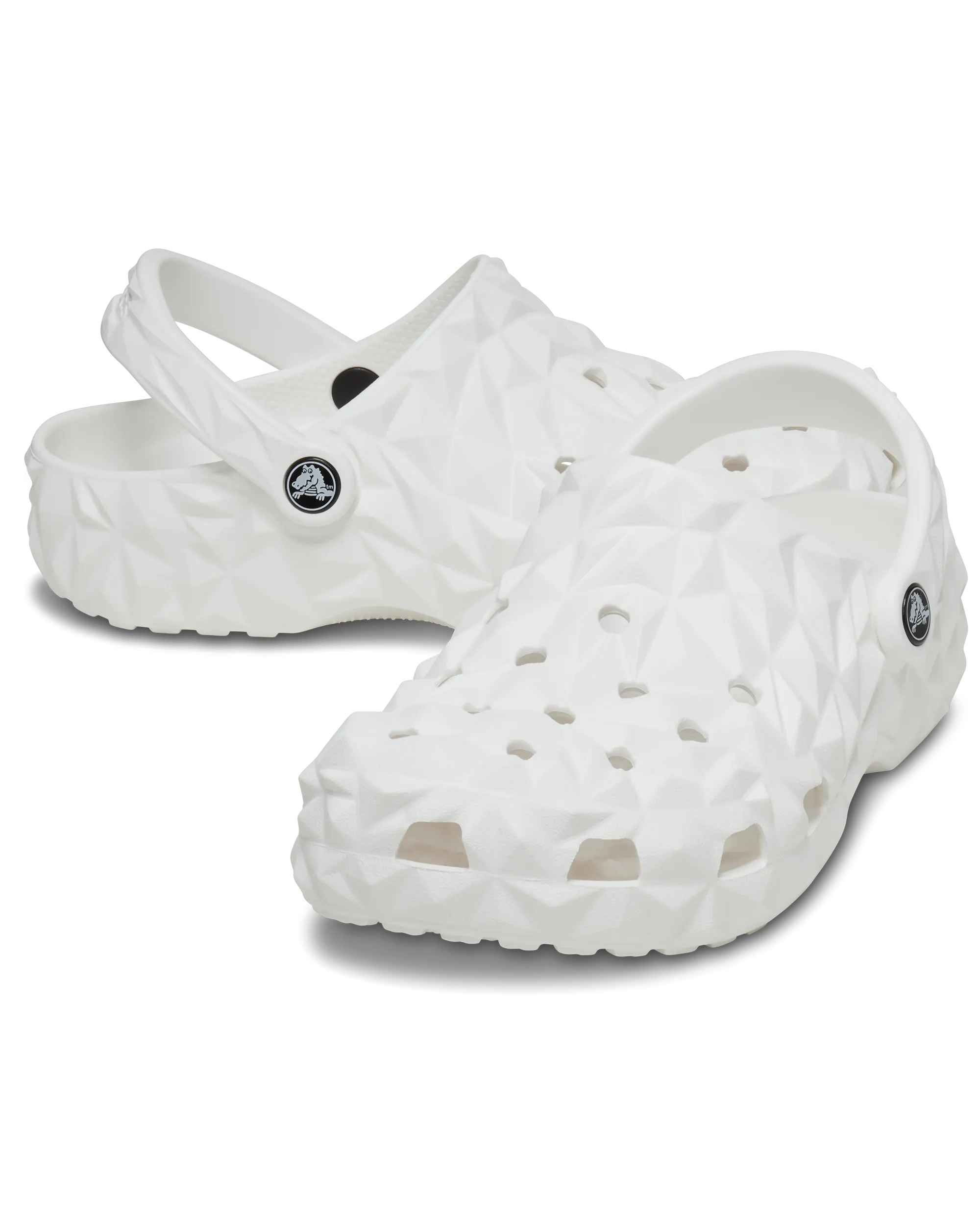 Classic Geometric Clog in White