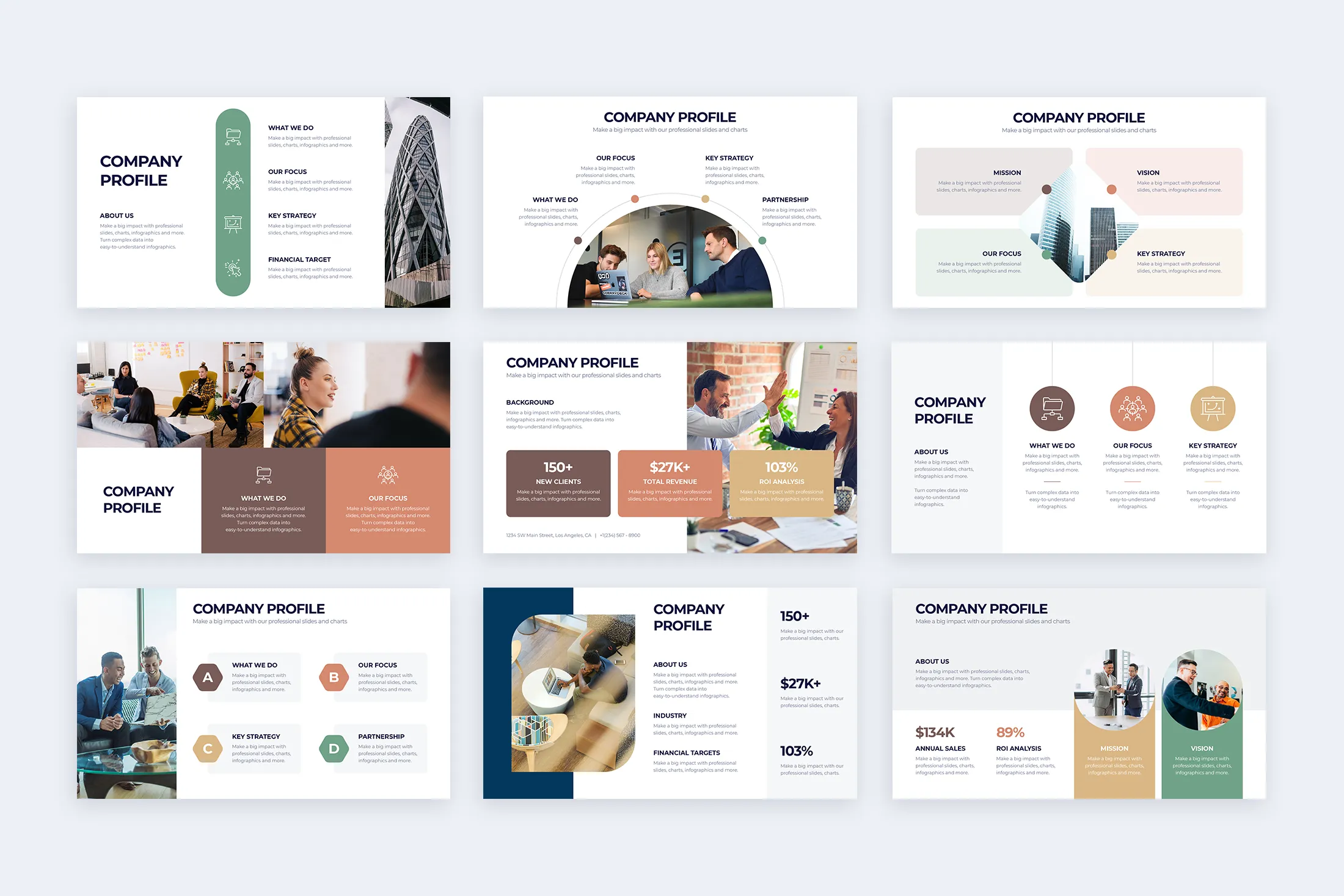 Company Profile Infographic Google Slides Template