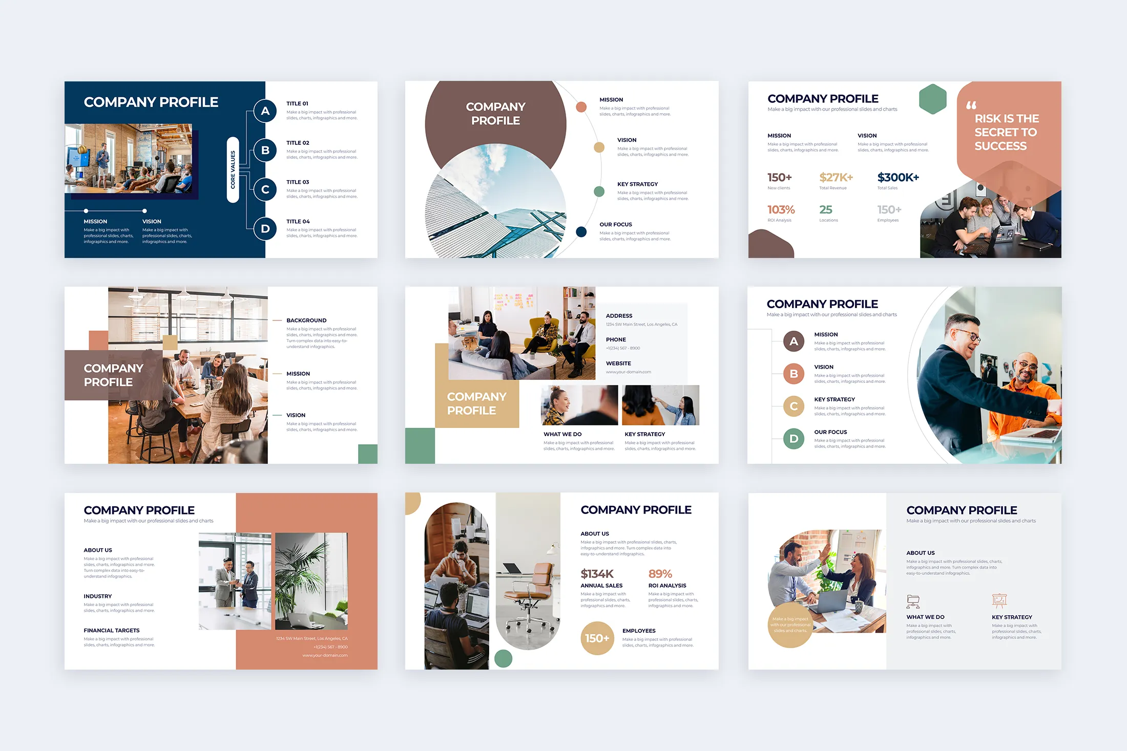 Company Profile Infographic Google Slides Template