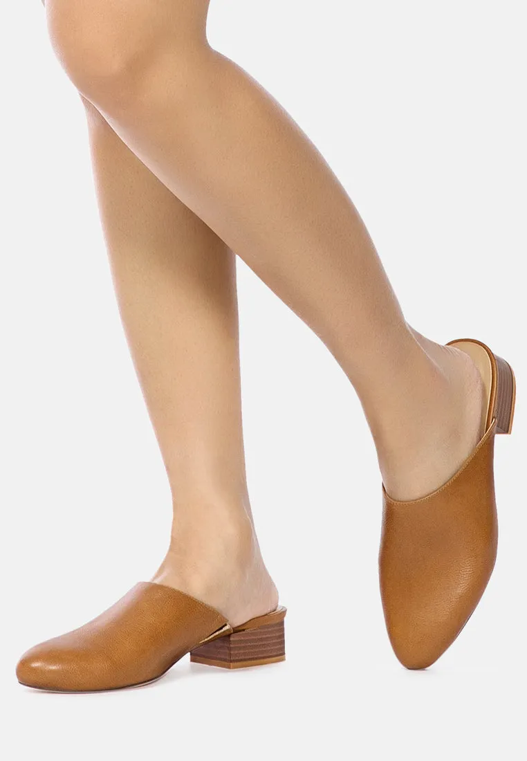 Daelia Solid Low Heel Mules