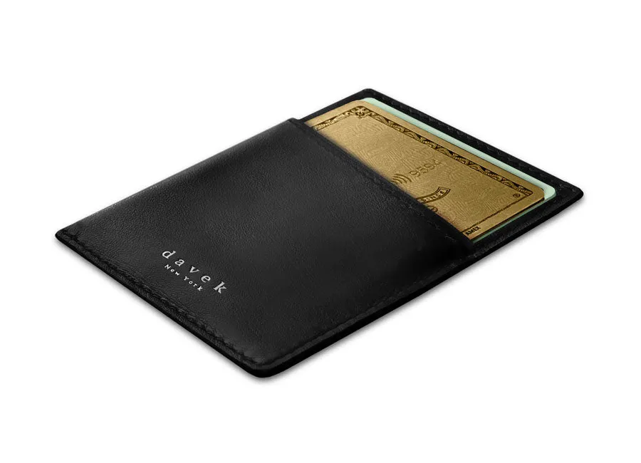 DAVEK CARDSLEEVE with pull tab for easy card access - BLACK