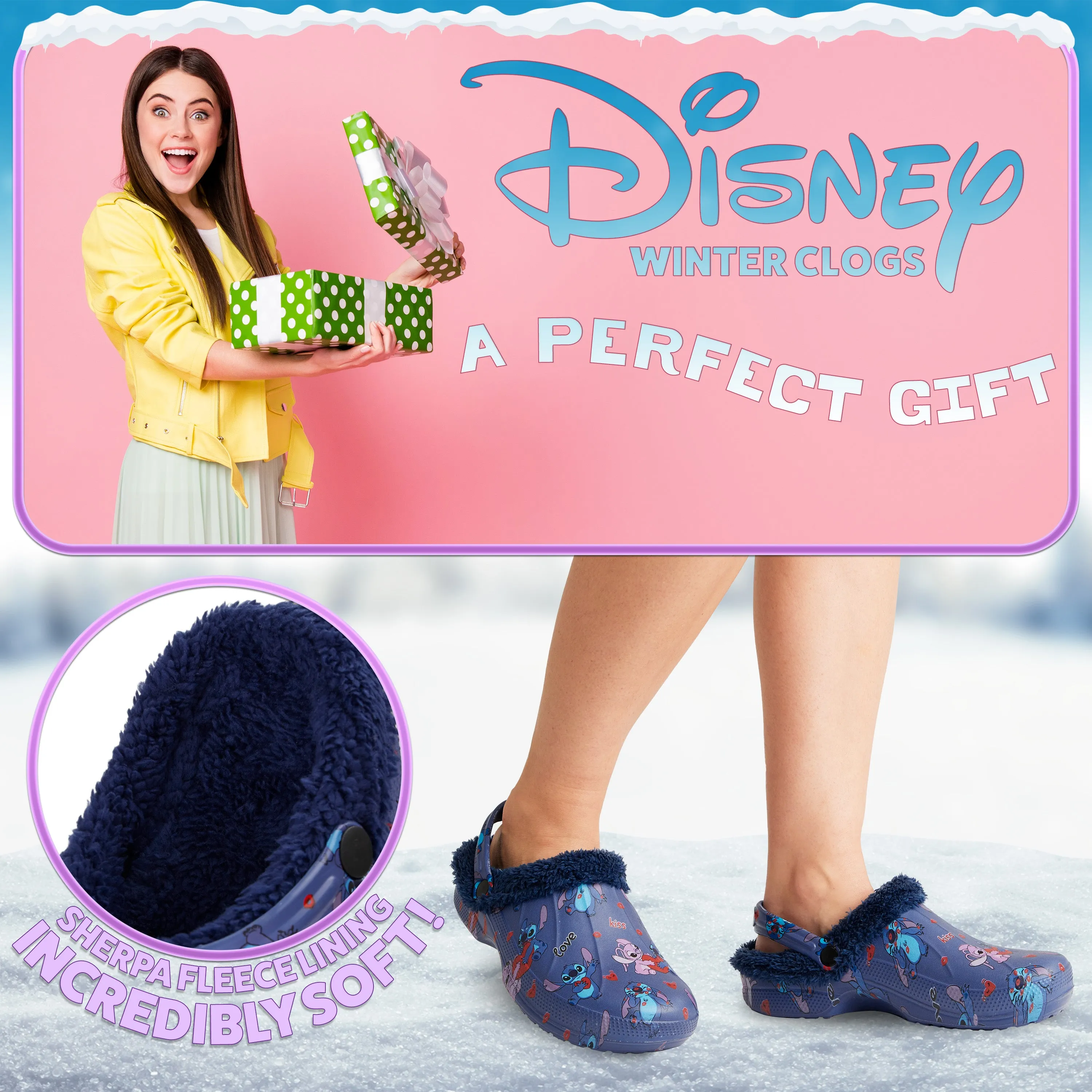 Disney Stitch Clogs for Women - Blue Stitch