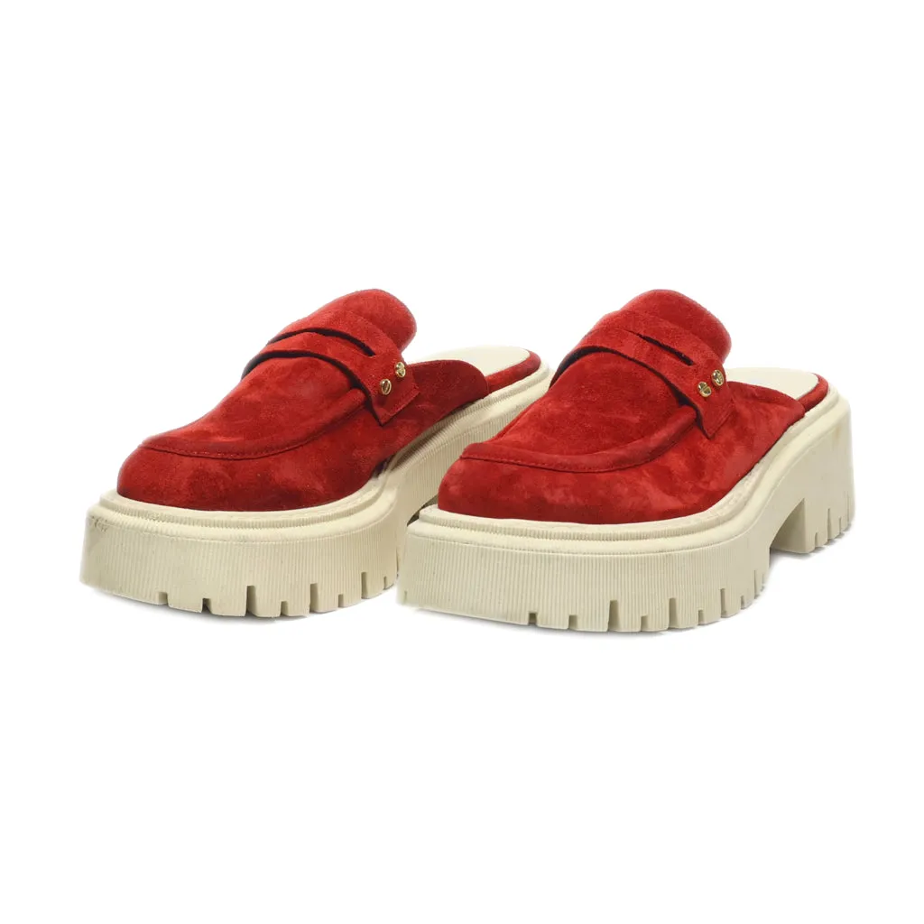 Dkny Mules Leather Red Colour For Women