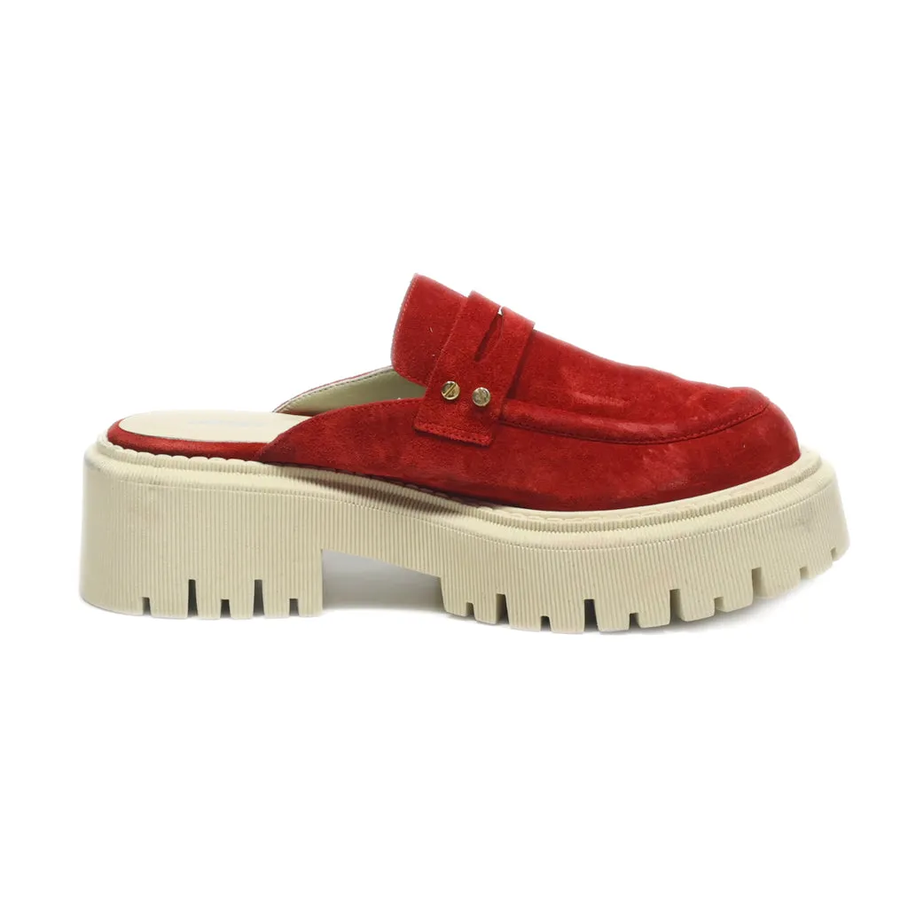 Dkny Mules Leather Red Colour For Women