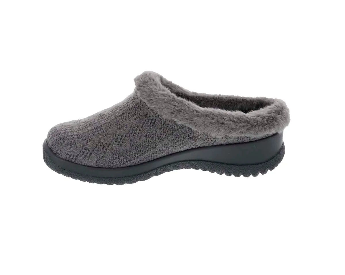 Drew Comfy Women Clog Shoe In Grey Sweater Fabric