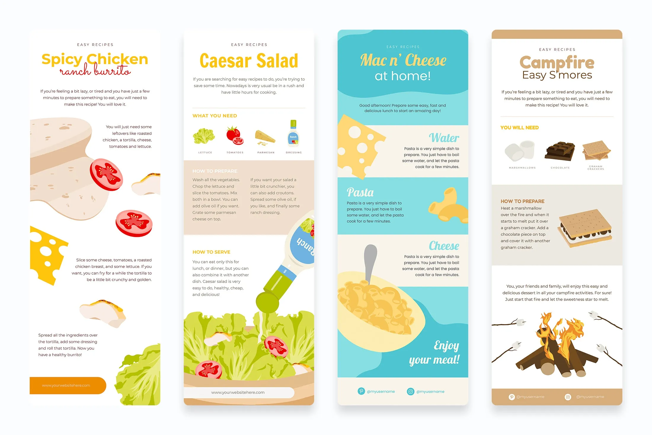 Easy Recipes Vertical Infographics Templates