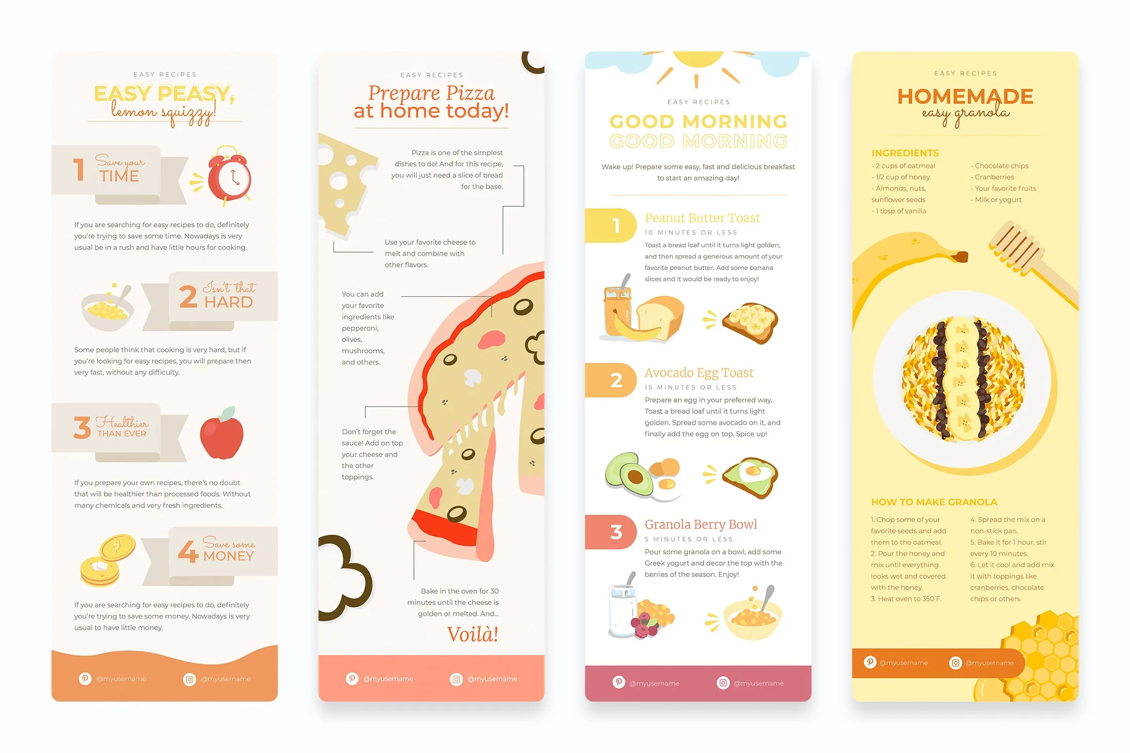 Easy Recipes Vertical Infographics Templates