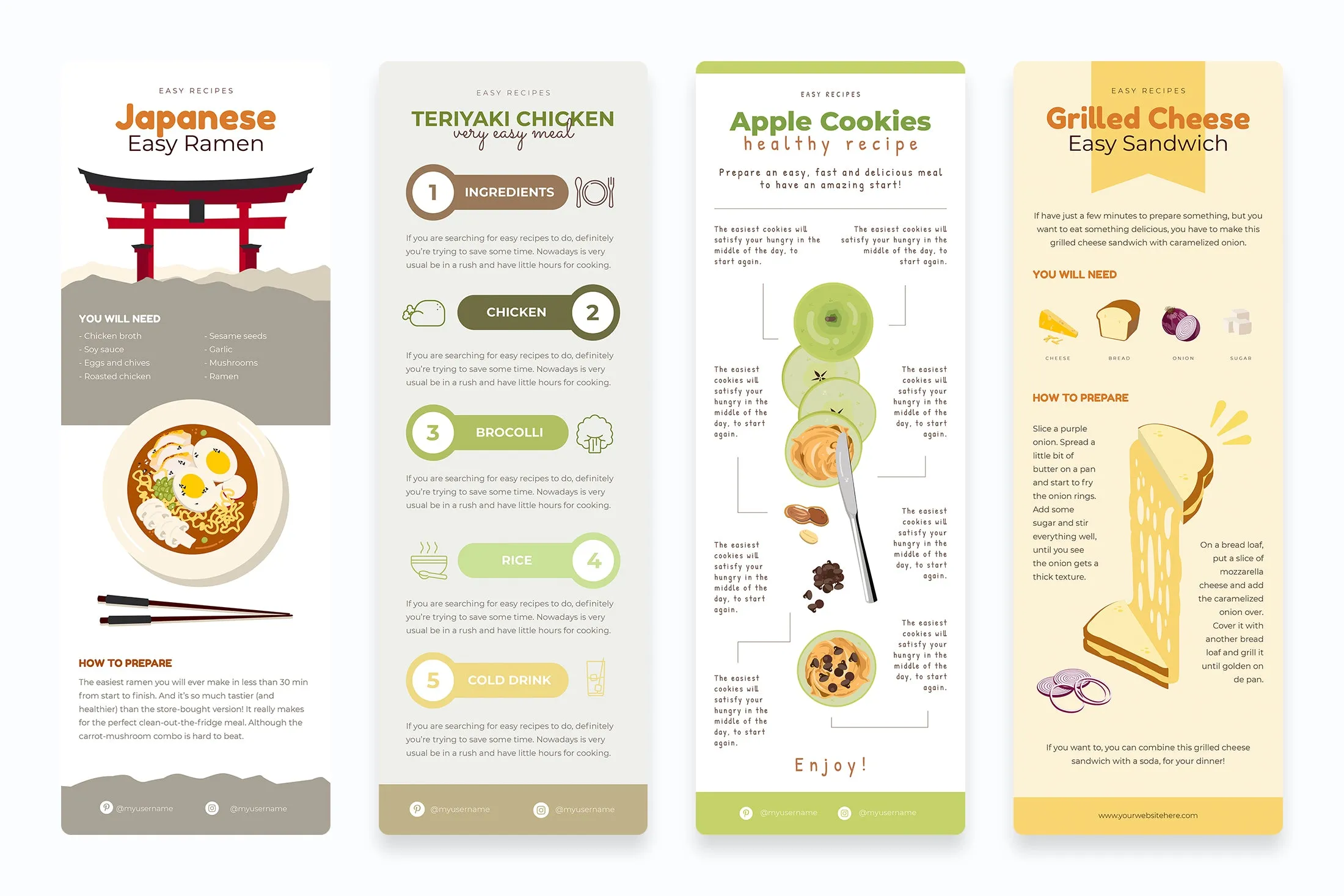 Easy Recipes Vertical Infographics Templates