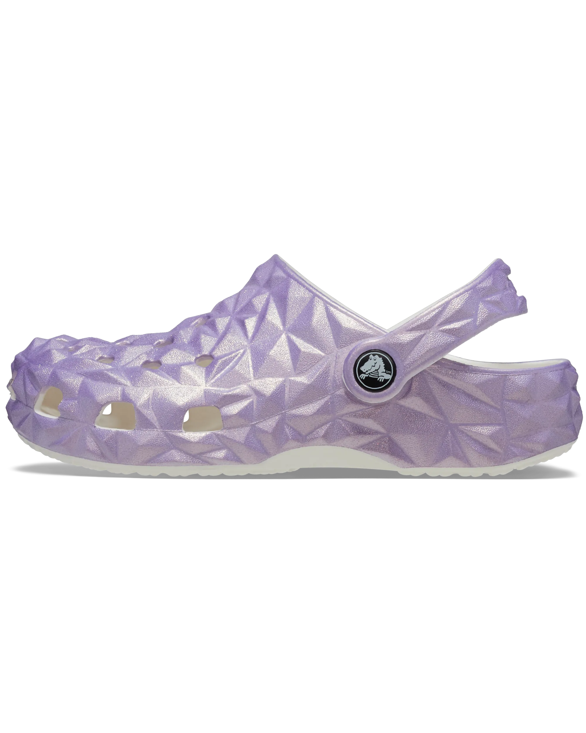 Girls Classic Iridescent Geometric Clog in White