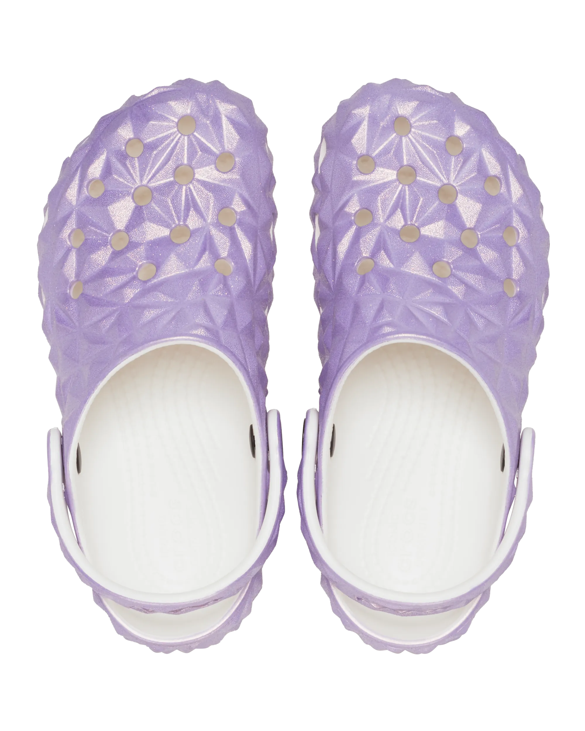 Girls Classic Iridescent Geometric Clog in White