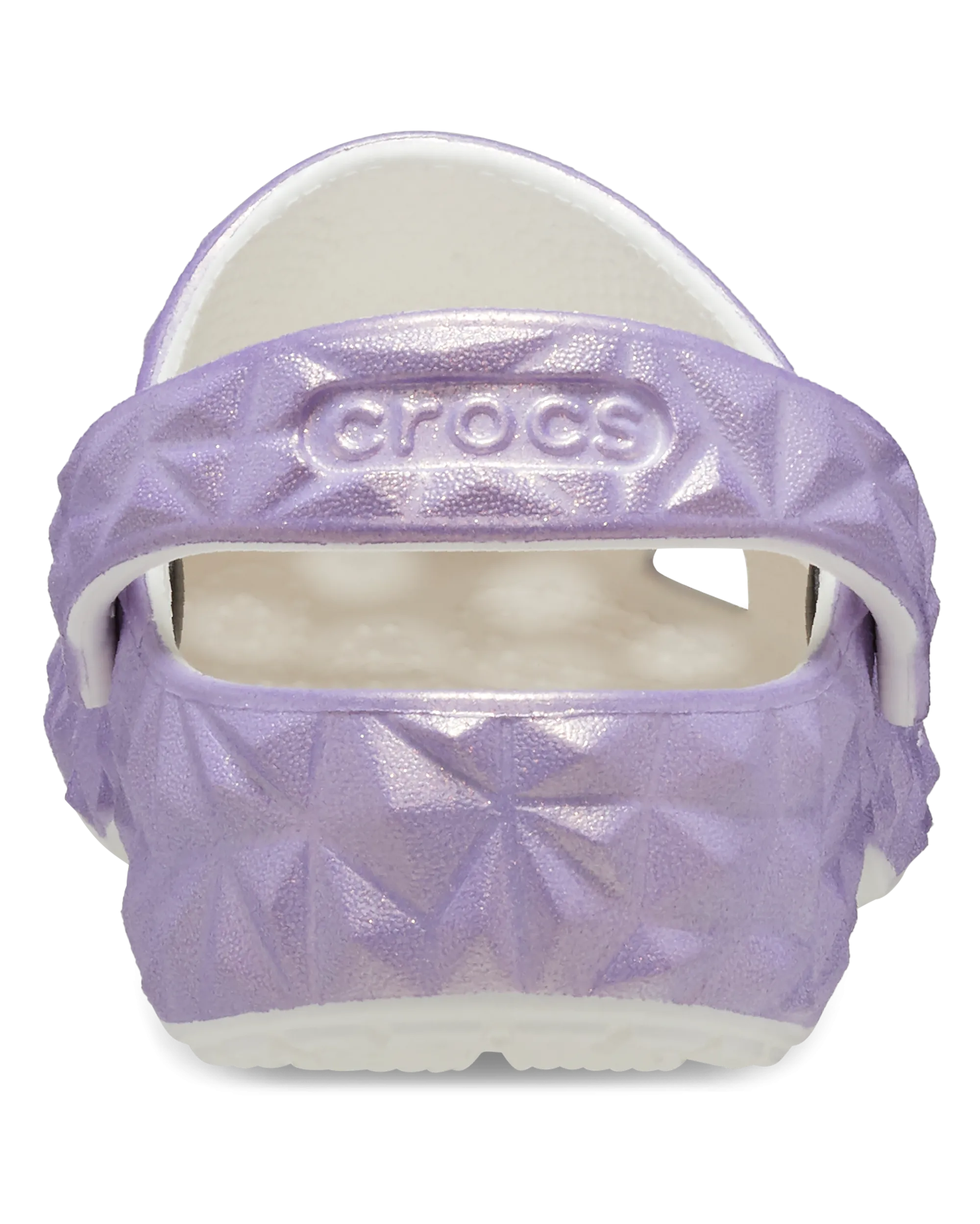 Girls Classic Iridescent Geometric Clog in White