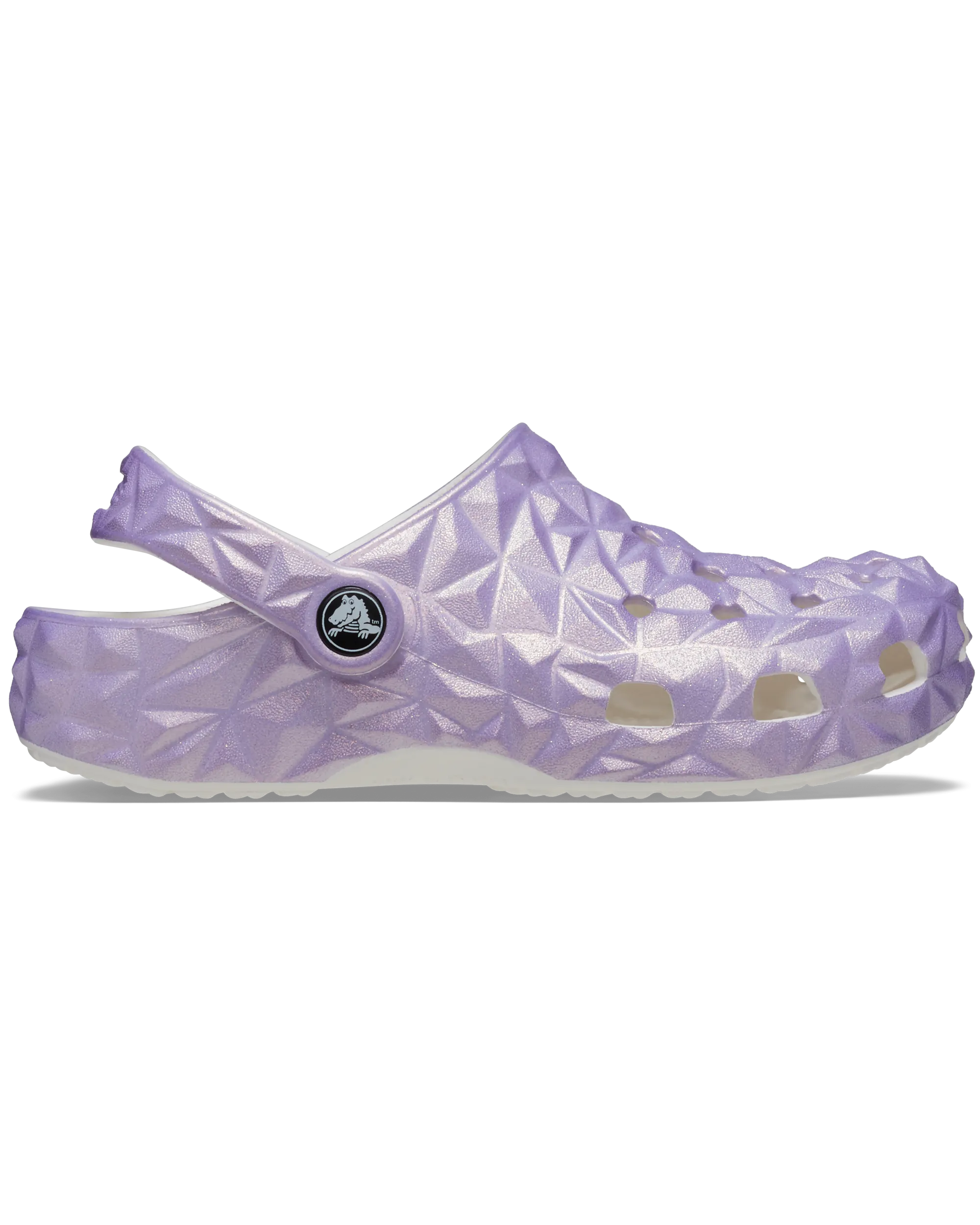 Girls Classic Iridescent Geometric Clog in White