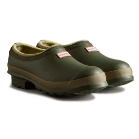 Hunter Ladies Gardener Neoprene Lined Clog - Dark Olive/Clay