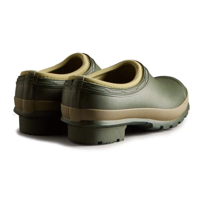 Hunter Ladies Gardener Neoprene Lined Clog - Dark Olive/Clay