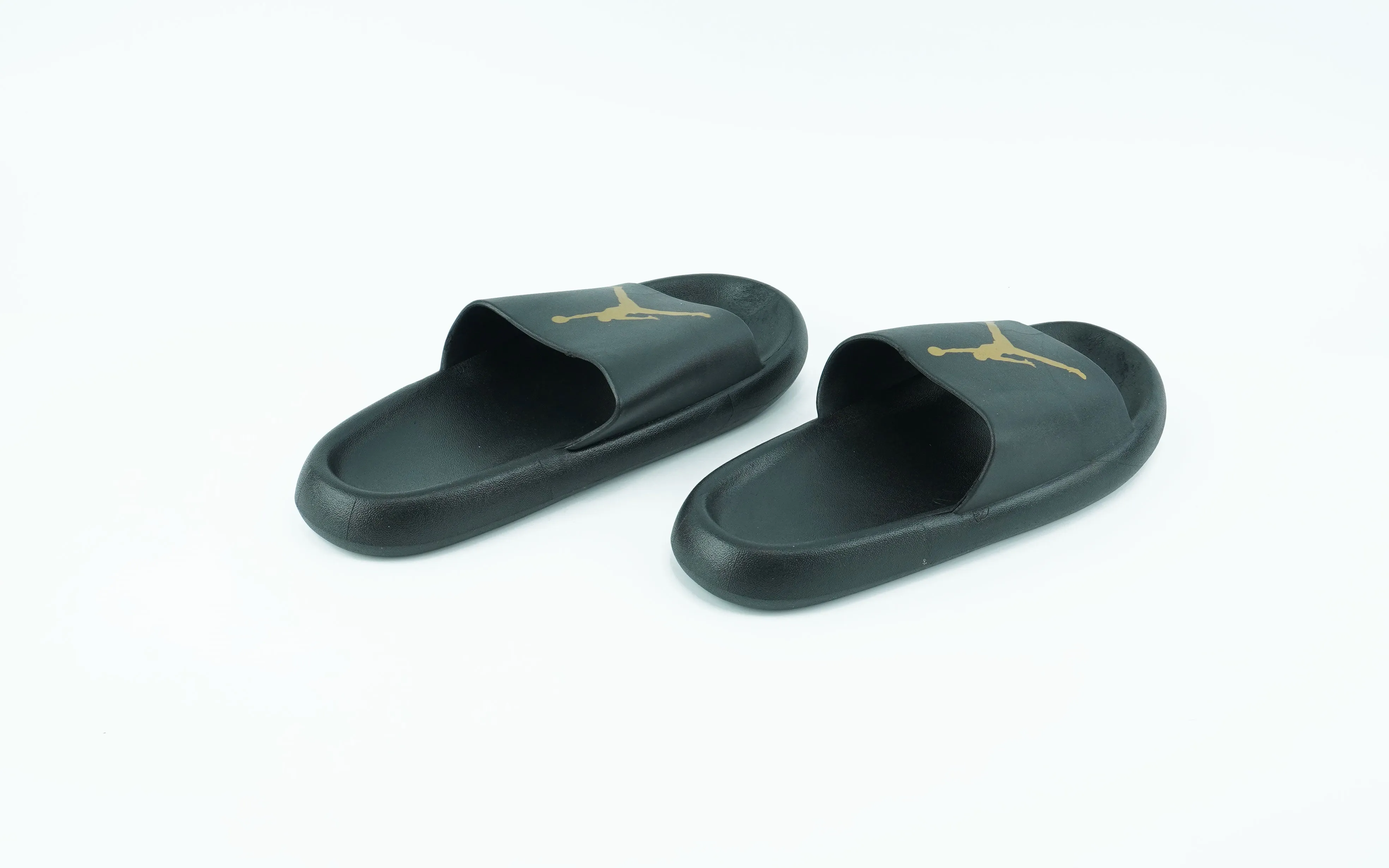 Jordan slides for men with golden logo