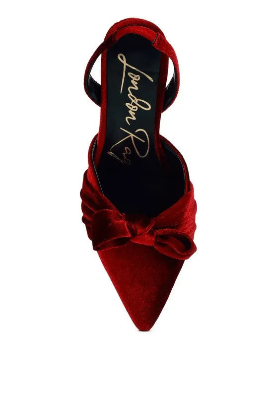 Luxurious Velvet Pointed Toe Slingback Mules