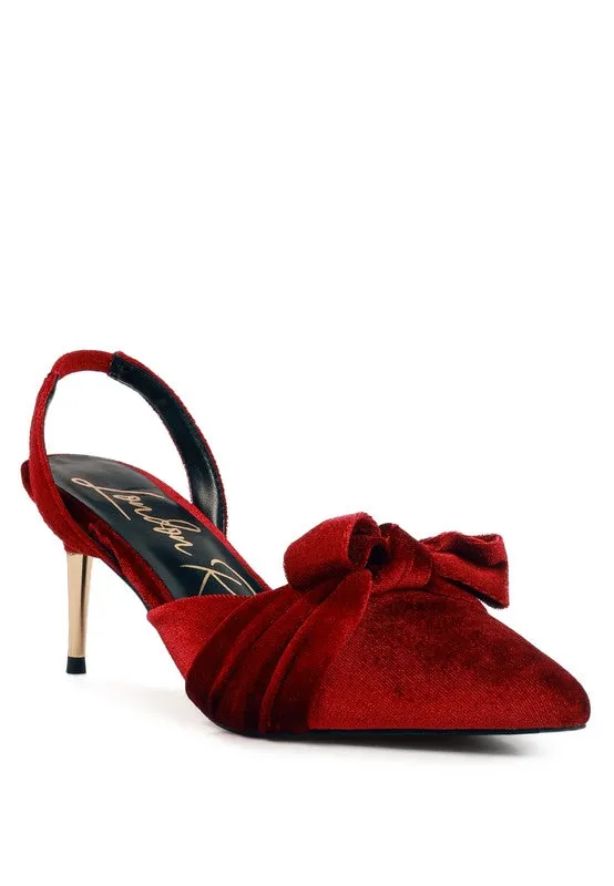 Luxurious Velvet Pointed Toe Slingback Mules