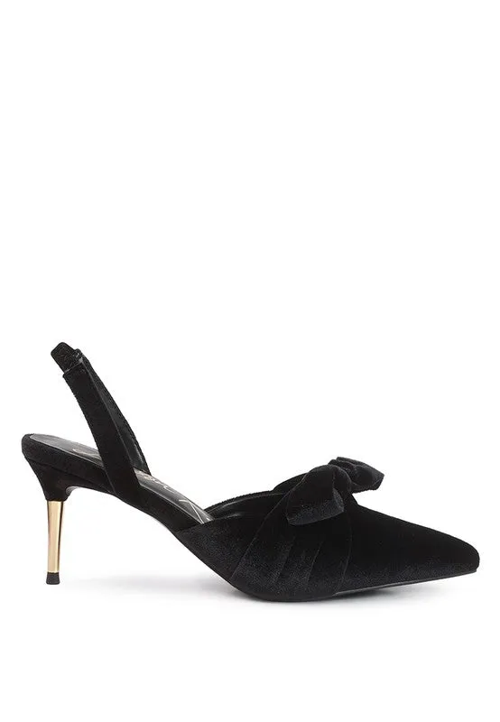 Luxurious Velvet Pointed Toe Slingback Mules