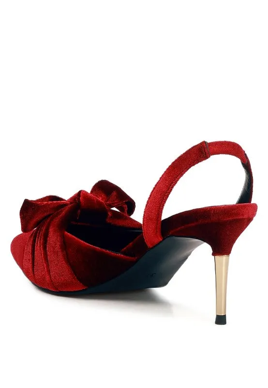 Luxurious Velvet Pointed Toe Slingback Mules