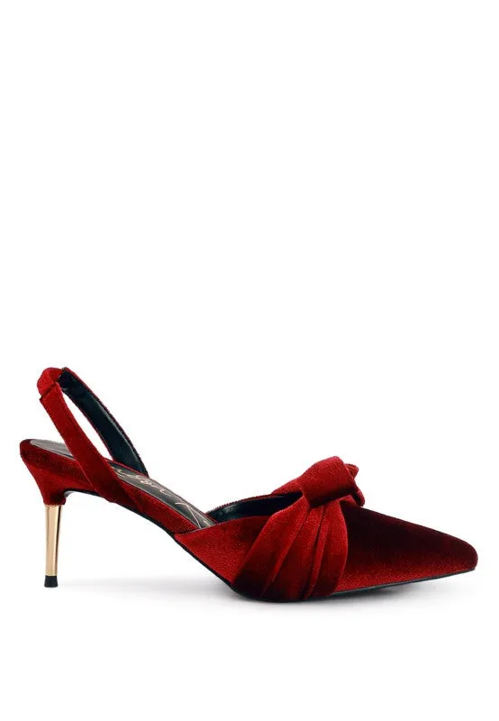 Luxurious Velvet Pointed Toe Slingback Mules