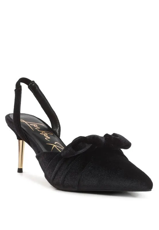 Luxurious Velvet Pointed Toe Slingback Mules