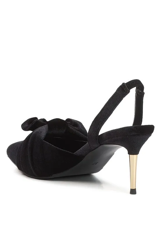 Luxurious Velvet Pointed Toe Slingback Mules