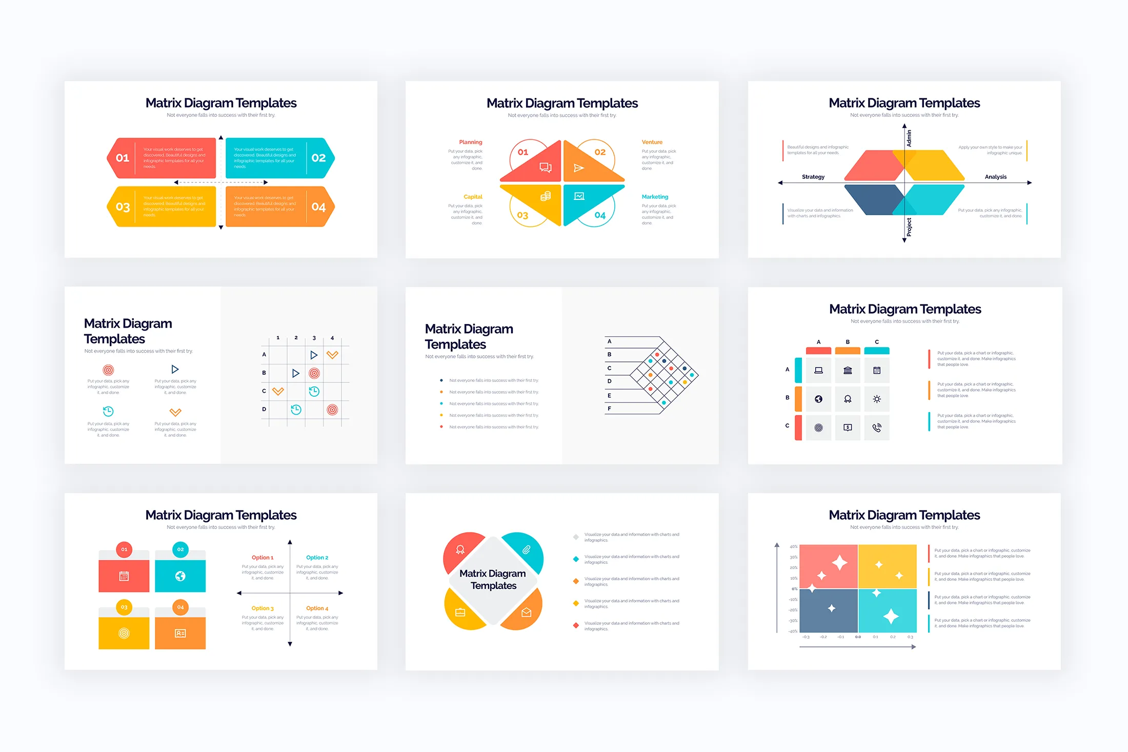 Matrix Diagram Google Slides Infographics