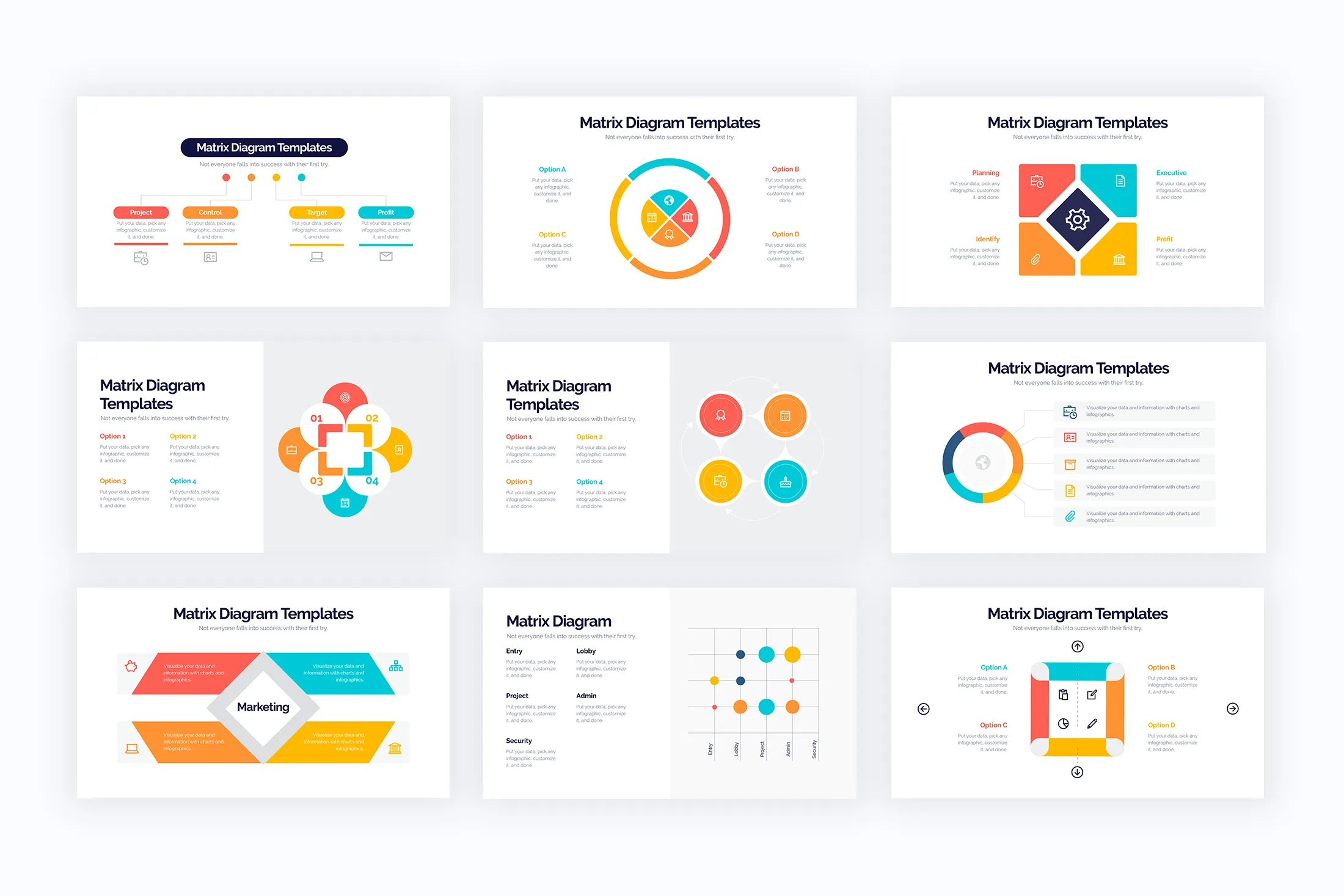 Matrix Diagram Google Slides Infographics