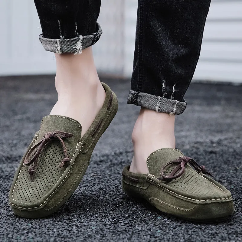 Men's Lacing Perforated Driving Clogs