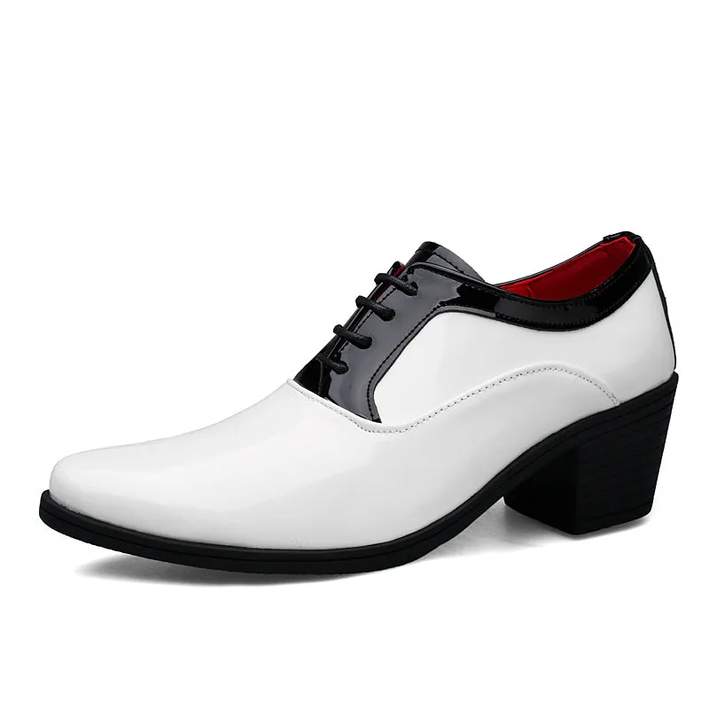 Men's Patent Leather Cuban Heel Oxfords Shoes