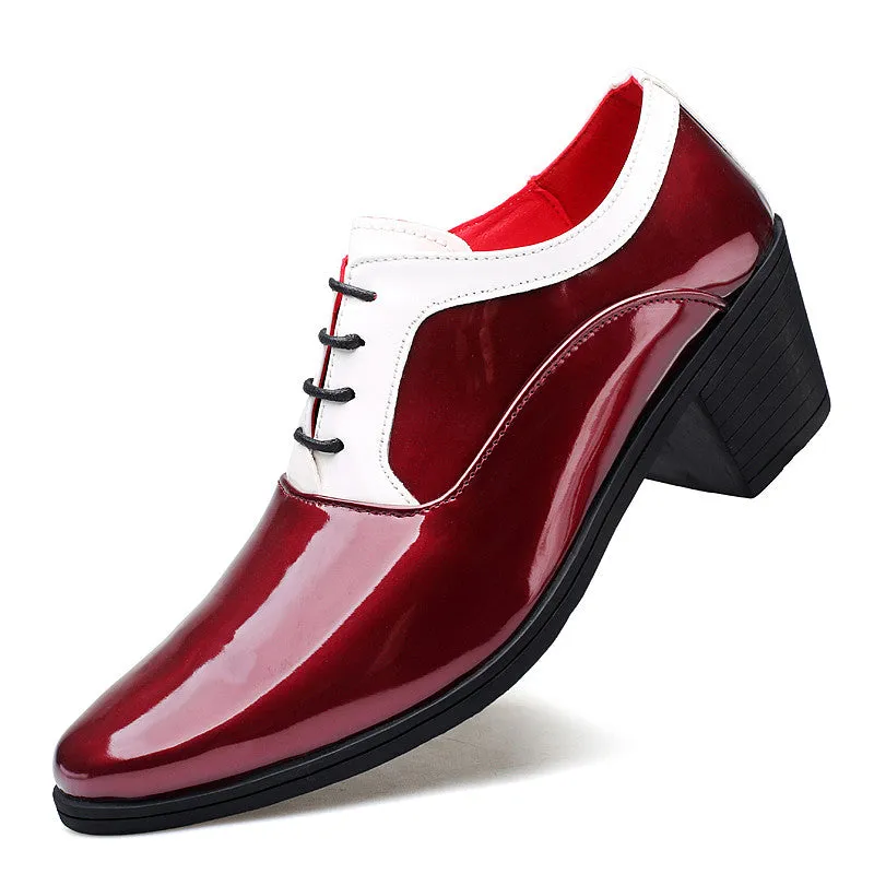 Men's Patent Leather Cuban Heel Oxfords Shoes