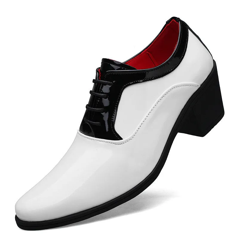 Men's Patent Leather Cuban Heel Oxfords Shoes