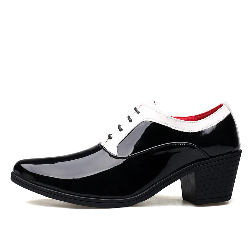 Men's Patent Leather Cuban Heel Oxfords Shoes