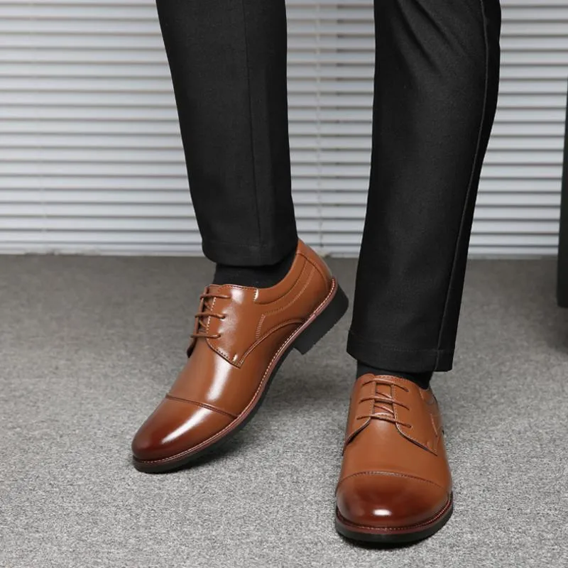 Men's Patent Leather Oxfords With Pointed Toe