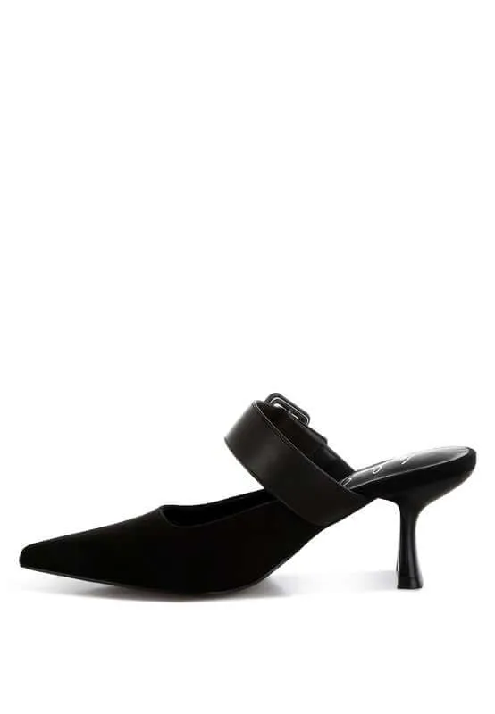 Microfiber Pointy Slip-On Mules