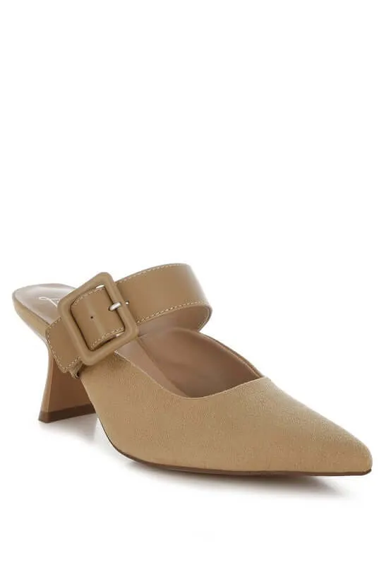 Microfiber Pointy Slip-On Mules