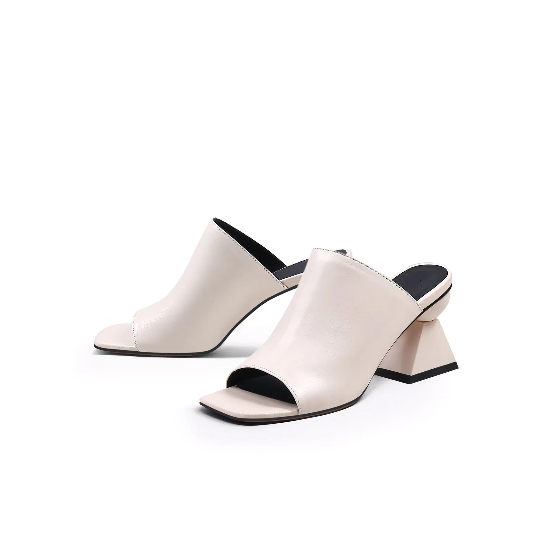 Open Toe Wide Strap Mules