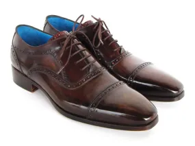 Paul Parkman Men's Anthracite Brown Captoe Oxfords