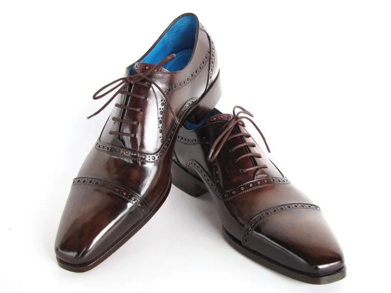 Paul Parkman Men's Anthracite Brown Captoe Oxfords