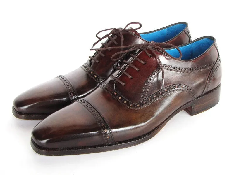 Paul Parkman Men's Anthracite Brown Captoe Oxfords