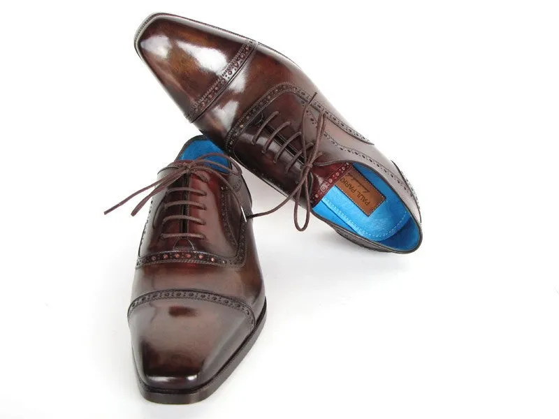 Paul Parkman Men's Anthracite Brown Captoe Oxfords