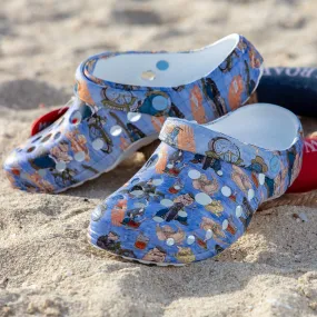 Popeye Biker Print  Clogs