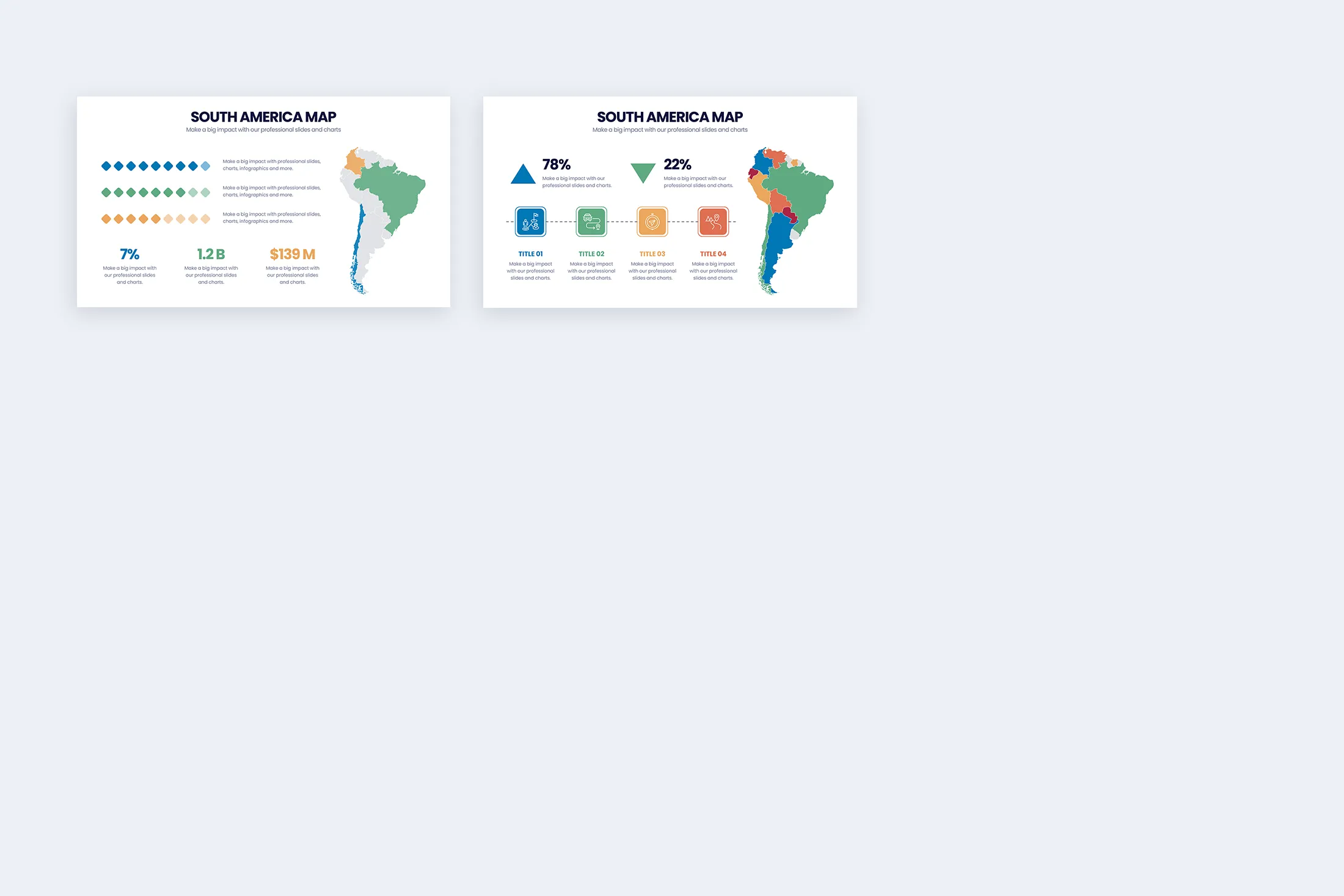 South America Map Google Slides Infographic Template